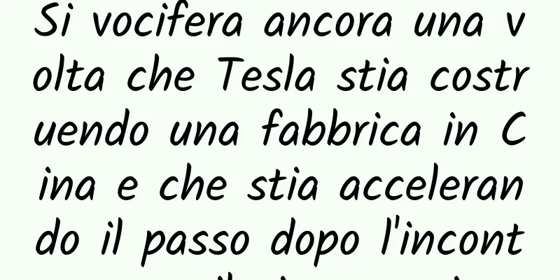 Si vocifera ancora una volta che Tesla stia costruendo una fabbrica in Cina e che stia accelerando il passo dopo l'incontro con il vice premier