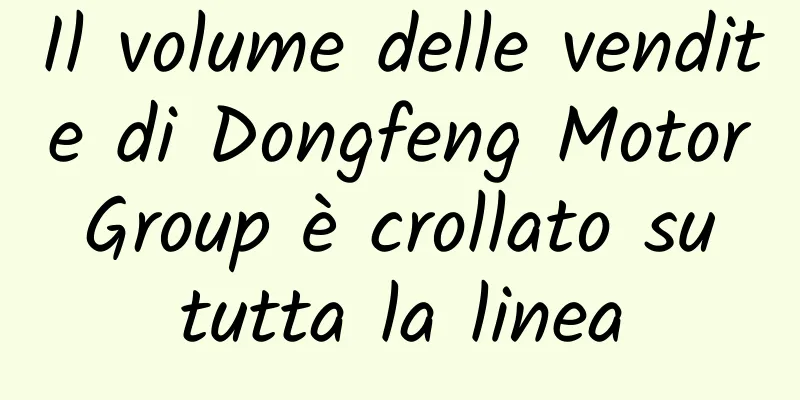 Il volume delle vendite di Dongfeng Motor Group è crollato su tutta la linea