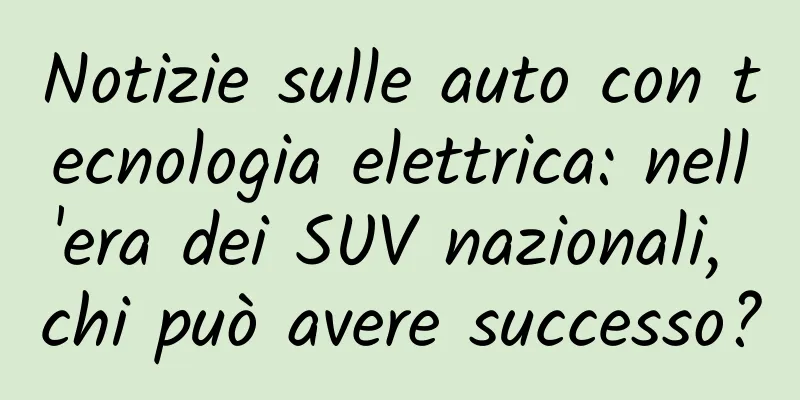 Notizie sulle auto con tecnologia elettrica: nell'era dei SUV nazionali, chi può avere successo?