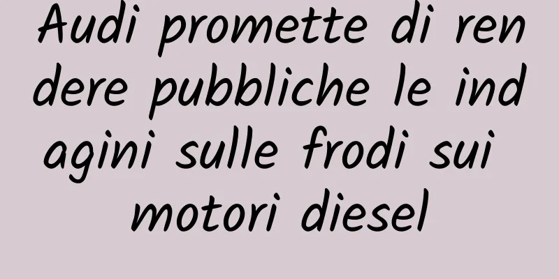 Audi promette di rendere pubbliche le indagini sulle frodi sui motori diesel