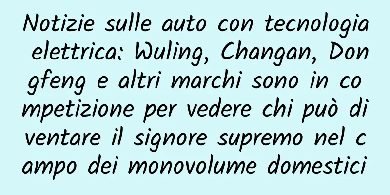 Notizie sulle auto con tecnologia elettrica: Wuling, Changan, Dongfeng e altri marchi sono in competizione per vedere chi può diventare il signore supremo nel campo dei monovolume domestici