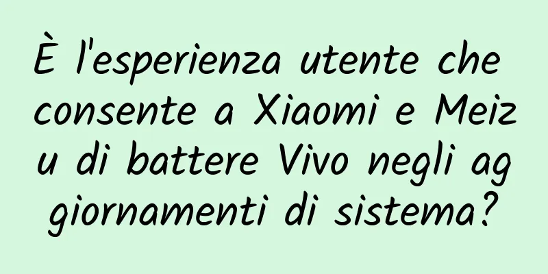 È l'esperienza utente che consente a Xiaomi e Meizu di battere Vivo negli aggiornamenti di sistema?