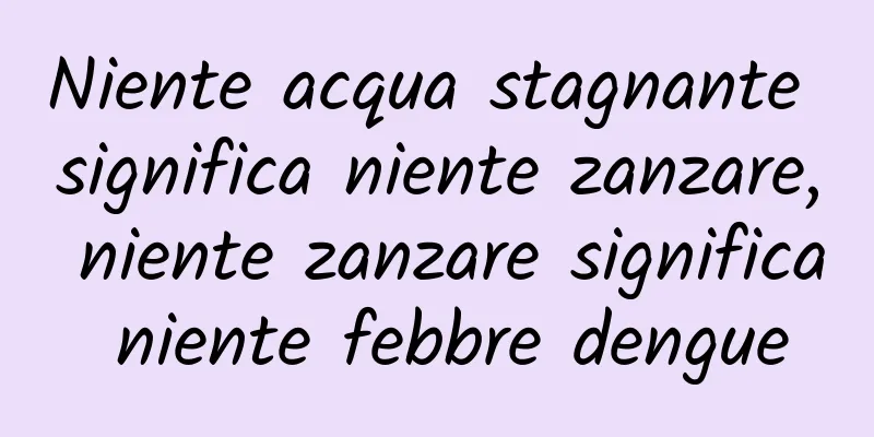 Niente acqua stagnante significa niente zanzare, niente zanzare significa niente febbre dengue