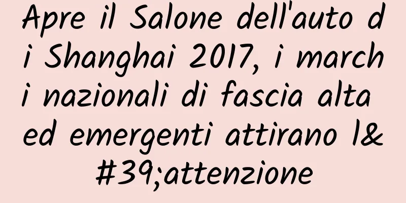 Apre il Salone dell'auto di Shanghai 2017, i marchi nazionali di fascia alta ed emergenti attirano l'attenzione