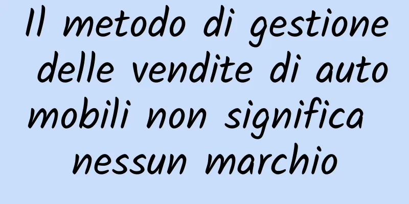 Il metodo di gestione delle vendite di automobili non significa nessun marchio