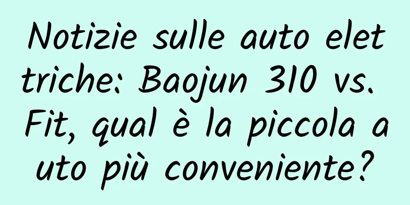 Notizie sulle auto elettriche: Baojun 310 vs. Fit, qual è la piccola auto più conveniente?