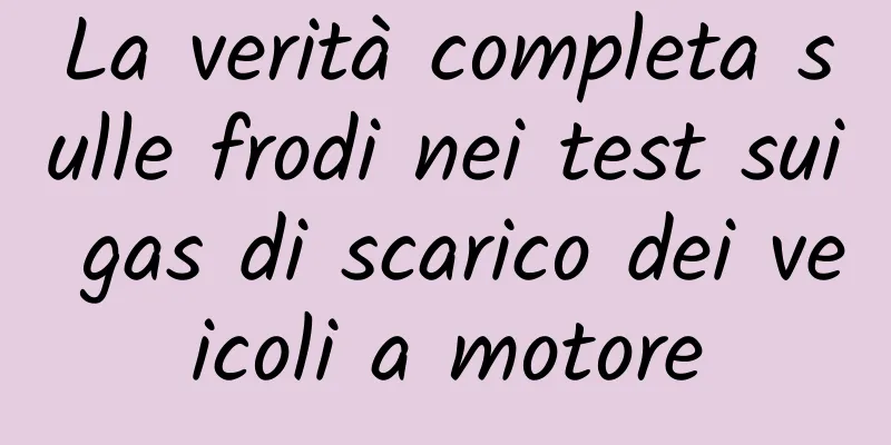 La verità completa sulle frodi nei test sui gas di scarico dei veicoli a motore