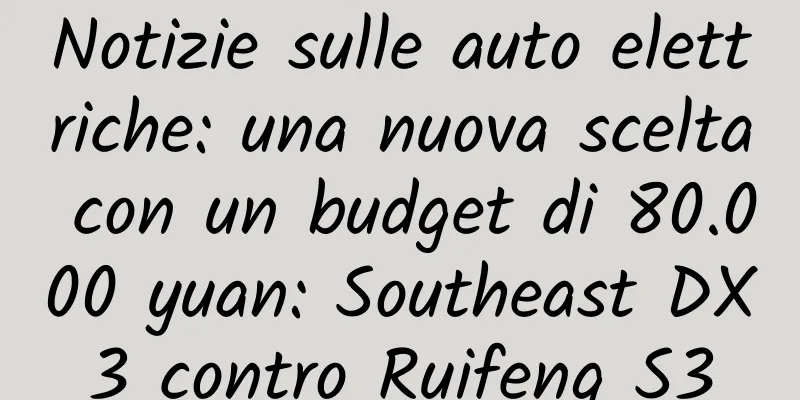 Notizie sulle auto elettriche: una nuova scelta con un budget di 80.000 yuan: Southeast DX3 contro Ruifeng S3