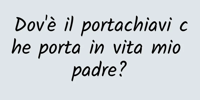 Dov'è il portachiavi che porta in vita mio padre?