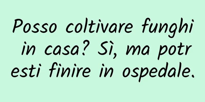 Posso coltivare funghi in casa? Sì, ma potresti finire in ospedale.