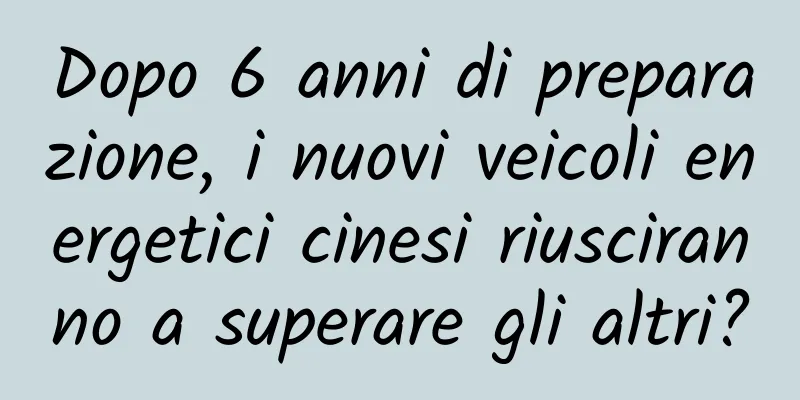 Dopo 6 anni di preparazione, i nuovi veicoli energetici cinesi riusciranno a superare gli altri?