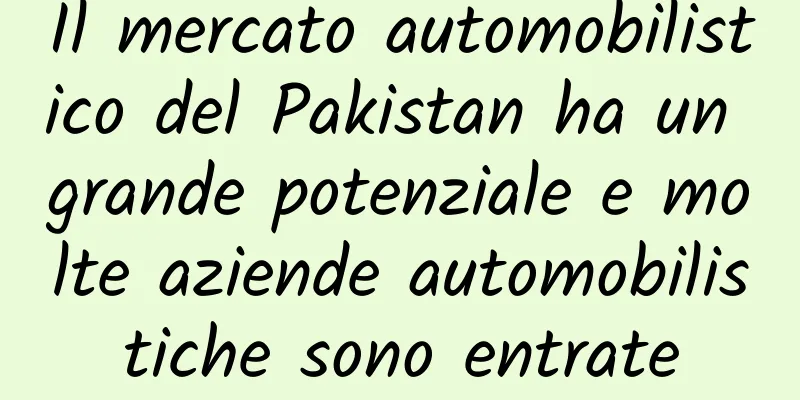 Il mercato automobilistico del Pakistan ha un grande potenziale e molte aziende automobilistiche sono entrate