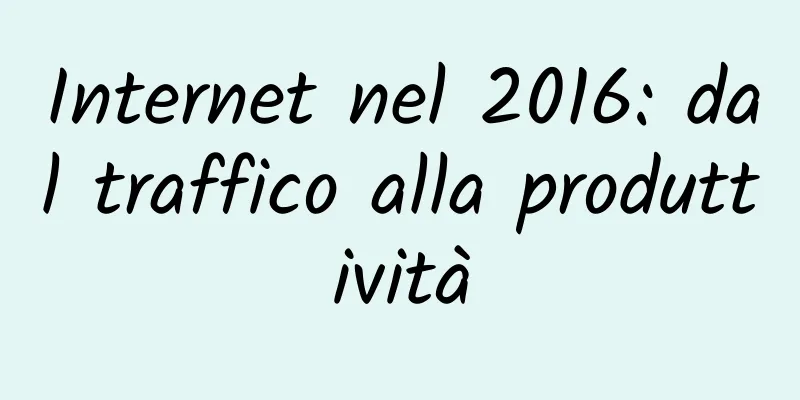 Internet nel 2016: dal traffico alla produttività