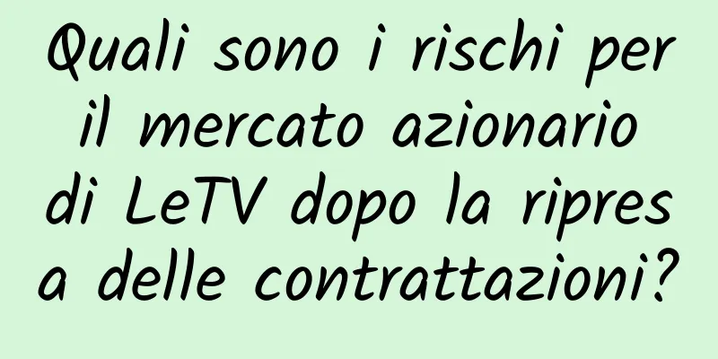 Quali sono i rischi per il mercato azionario di LeTV dopo la ripresa delle contrattazioni?