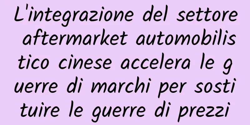 L'integrazione del settore aftermarket automobilistico cinese accelera le guerre di marchi per sostituire le guerre di prezzi