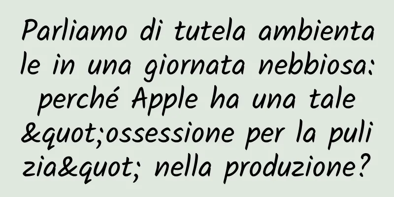 Parliamo di tutela ambientale in una giornata nebbiosa: perché Apple ha una tale "ossessione per la pulizia" nella produzione?