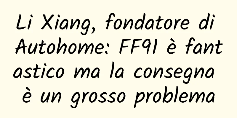 Li Xiang, fondatore di Autohome: FF91 è fantastico ma la consegna è un grosso problema