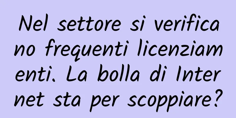 Nel settore si verificano frequenti licenziamenti. La bolla di Internet sta per scoppiare?
