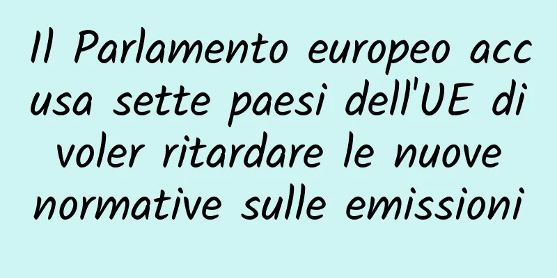 Il Parlamento europeo accusa sette paesi dell'UE di voler ritardare le nuove normative sulle emissioni