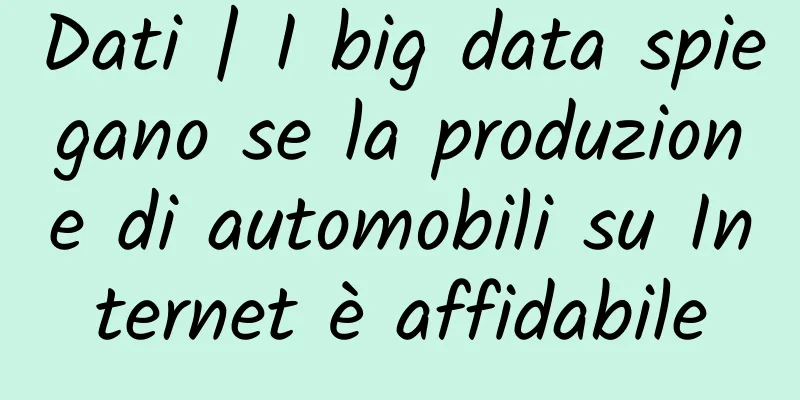 Dati | I big data spiegano se la produzione di automobili su Internet è affidabile