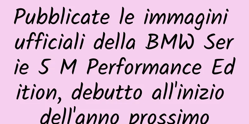 Pubblicate le immagini ufficiali della BMW Serie 5 M Performance Edition, debutto all'inizio dell'anno prossimo