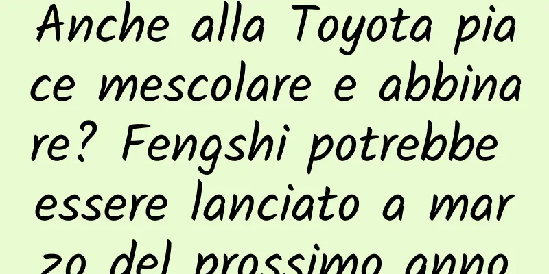 Anche alla Toyota piace mescolare e abbinare? Fengshi potrebbe essere lanciato a marzo del prossimo anno
