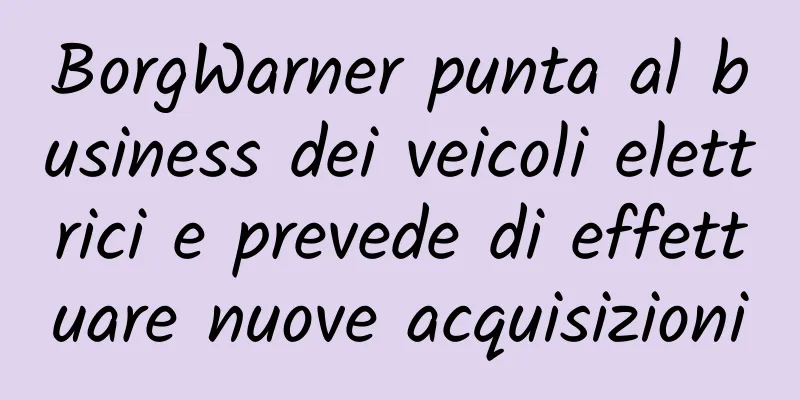 BorgWarner punta al business dei veicoli elettrici e prevede di effettuare nuove acquisizioni