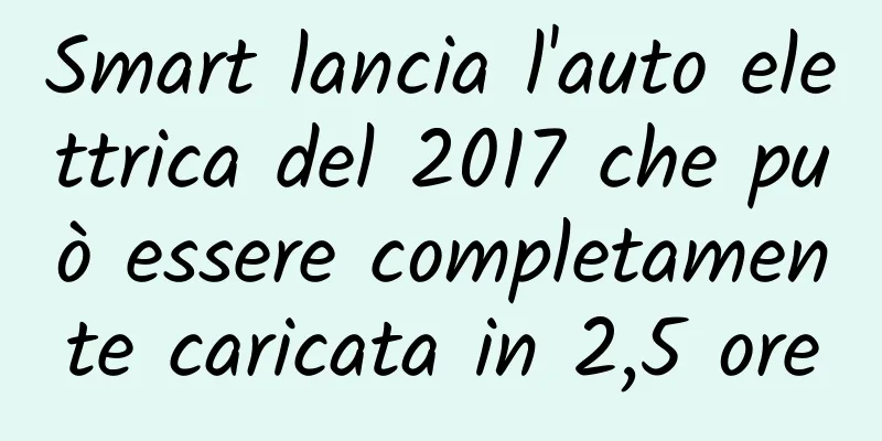 Smart lancia l'auto elettrica del 2017 che può essere completamente caricata in 2,5 ore