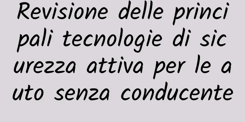 Revisione delle principali tecnologie di sicurezza attiva per le auto senza conducente