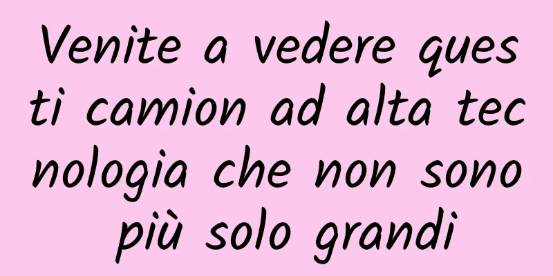 Venite a vedere questi camion ad alta tecnologia che non sono più solo grandi