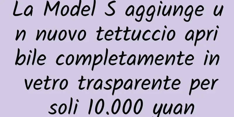 La Model S aggiunge un nuovo tettuccio apribile completamente in vetro trasparente per soli 10.000 yuan