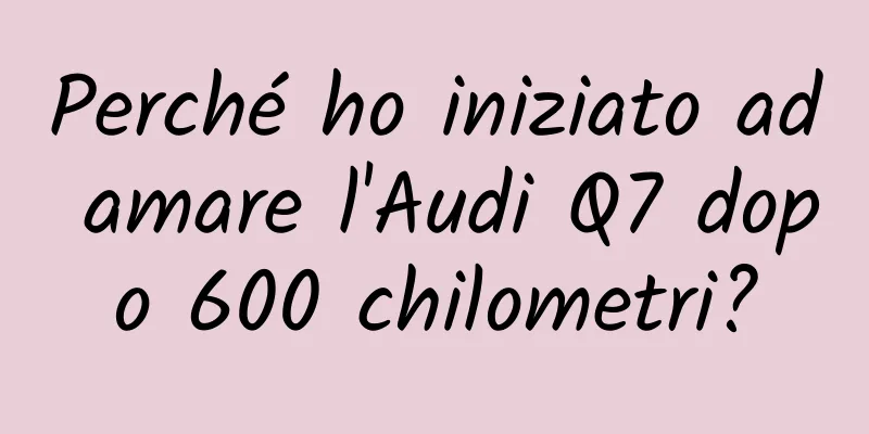 Perché ho iniziato ad amare l'Audi Q7 dopo 600 chilometri?