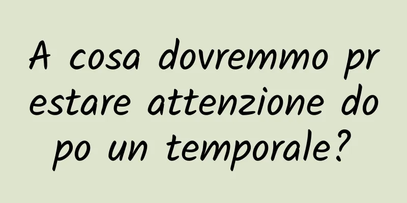 A cosa dovremmo prestare attenzione dopo un temporale?