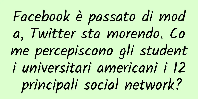 Facebook è passato di moda, Twitter sta morendo. Come percepiscono gli studenti universitari americani i 12 principali social network?