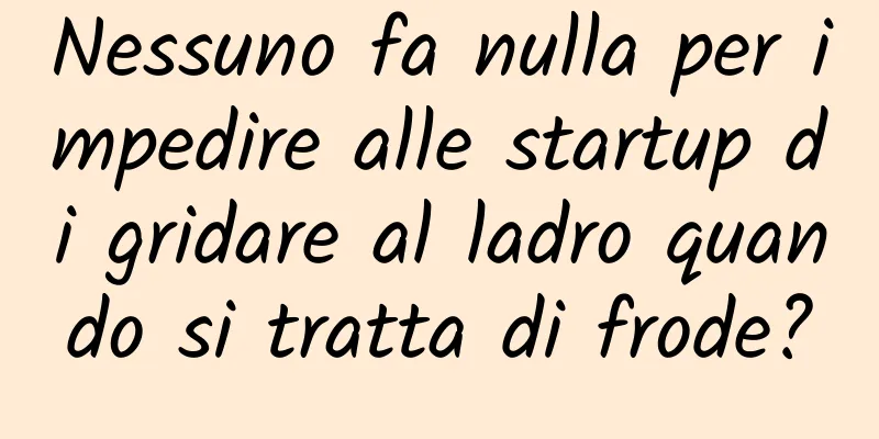 Nessuno fa nulla per impedire alle startup di gridare al ladro quando si tratta di frode?