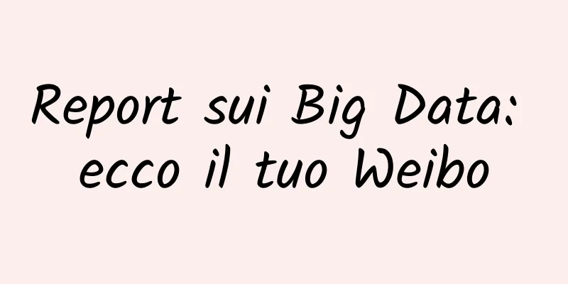 Report sui Big Data: ecco il tuo Weibo
