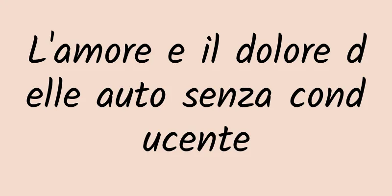 L'amore e il dolore delle auto senza conducente