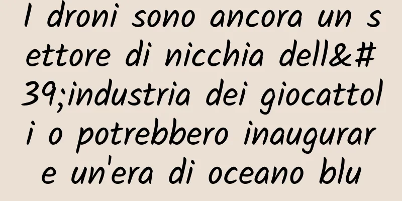 I droni sono ancora un settore di nicchia dell'industria dei giocattoli o potrebbero inaugurare un'era di oceano blu