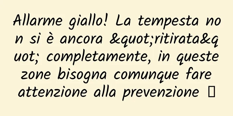 Allarme giallo! La tempesta non si è ancora "ritirata" completamente, in queste zone bisogna comunque fare attenzione alla prevenzione →