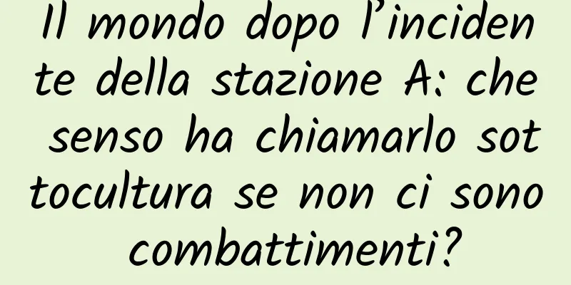 Il mondo dopo l’incidente della stazione A: che senso ha chiamarlo sottocultura se non ci sono combattimenti?