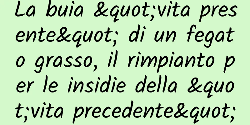 La buia "vita presente" di un fegato grasso, il rimpianto per le insidie ​​della "vita precedente"