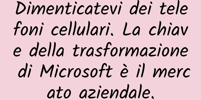 Dimenticatevi dei telefoni cellulari. La chiave della trasformazione di Microsoft è il mercato aziendale.