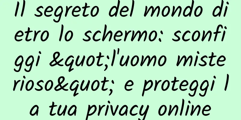 Il segreto del mondo dietro lo schermo: sconfiggi "l'uomo misterioso" e proteggi la tua privacy online