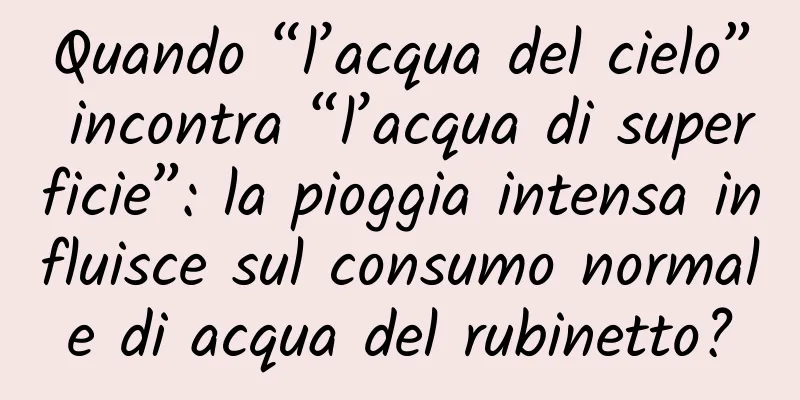 Quando “l’acqua del cielo” incontra “l’acqua di superficie”: la pioggia intensa influisce sul consumo normale di acqua del rubinetto?