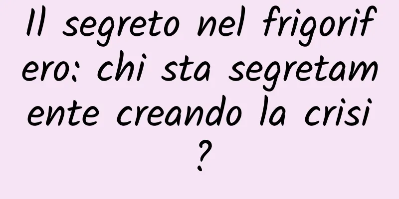 Il segreto nel frigorifero: chi sta segretamente creando la crisi?