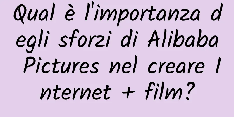 Qual è l'importanza degli sforzi di Alibaba Pictures nel creare Internet + film?