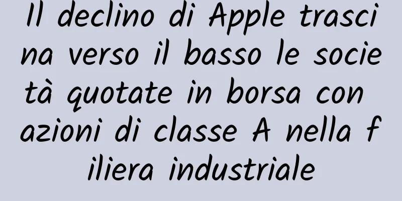 Il declino di Apple trascina verso il basso le società quotate in borsa con azioni di classe A nella filiera industriale