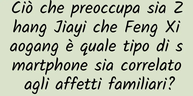 Ciò che preoccupa sia Zhang Jiayi che Feng Xiaogang è quale tipo di smartphone sia correlato agli affetti familiari?