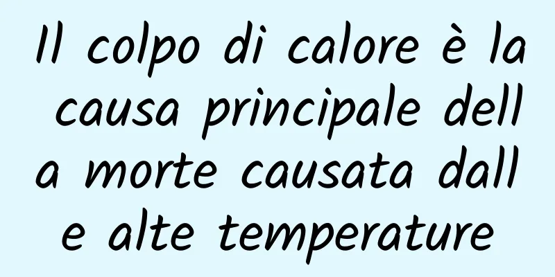 Il colpo di calore è la causa principale della morte causata dalle alte temperature