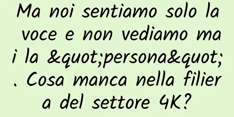 Ma noi sentiamo solo la voce e non vediamo mai la "persona". Cosa manca nella filiera del settore 4K?